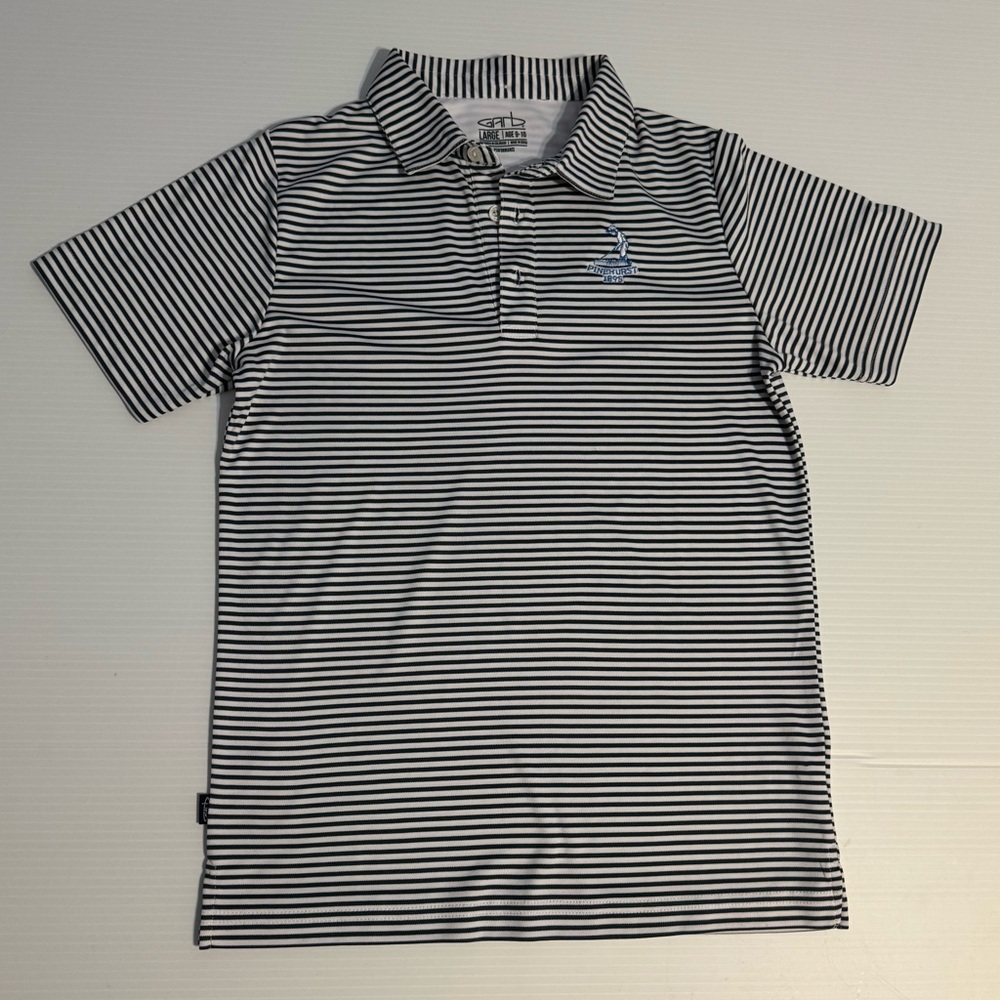 Garb Youth Pinehurst 1895 Striped Golf Polo Shirt Size Large 9-10 Performance